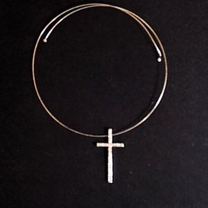 Bangle Necklace with Religous Cross